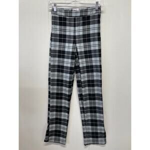 Princess Polly Euros Pants Black & Gray Plaid Size 4 Straight Leg